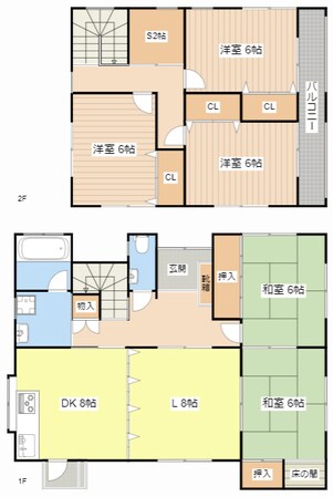 下田貸家の物件間取画像